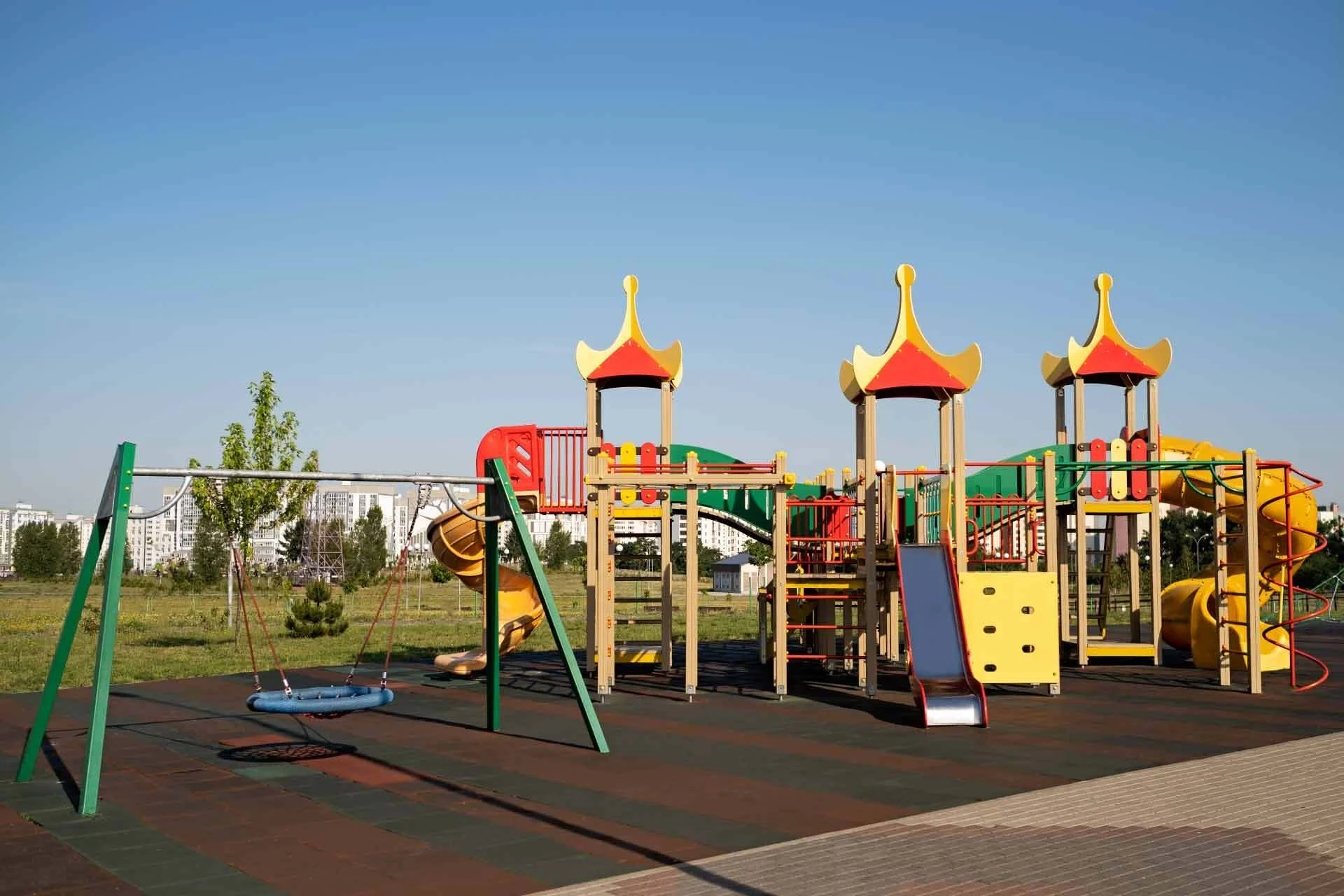Image of a kids play area inside the Qutub valley plot.