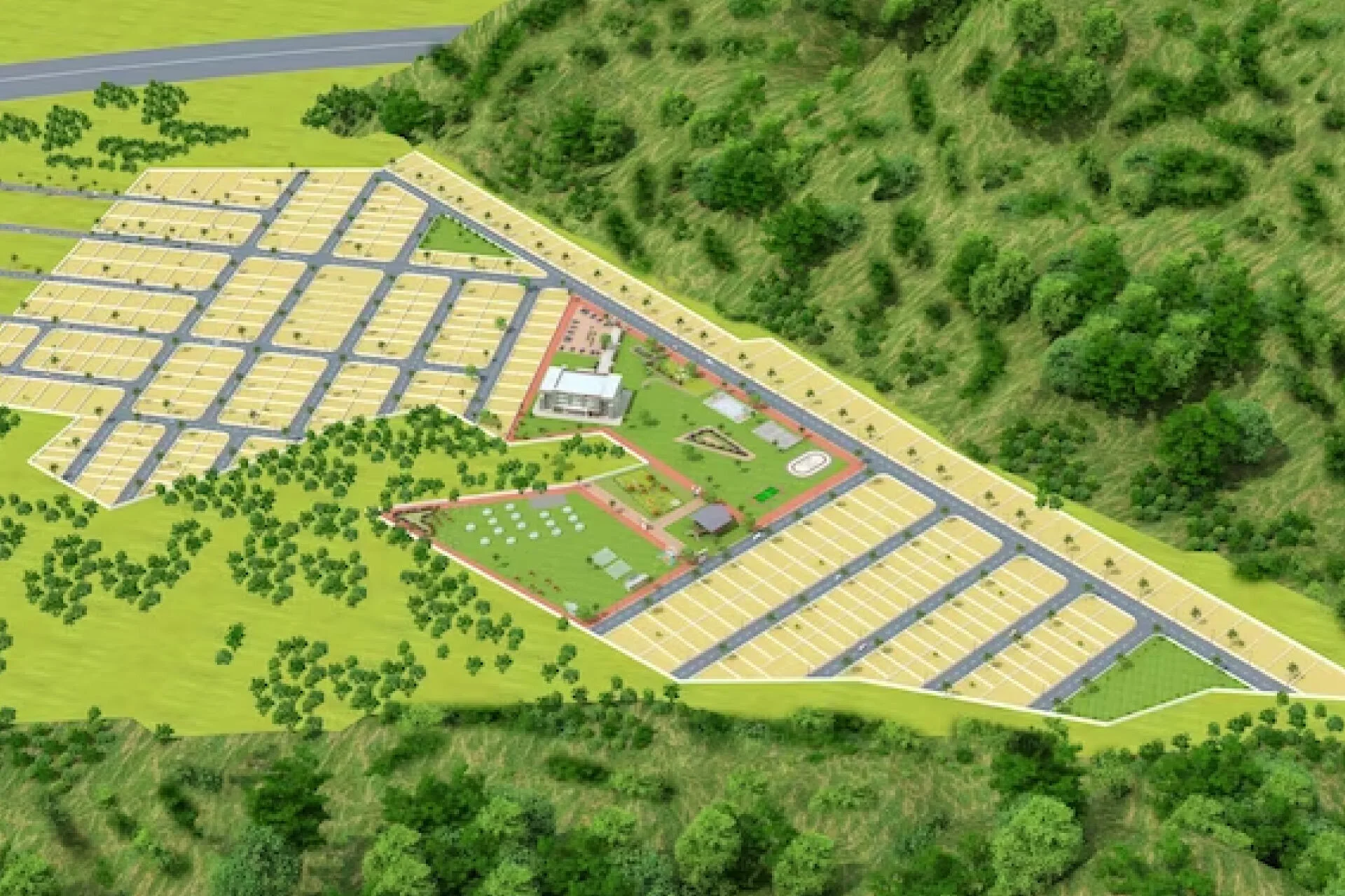 Image of aerial view of the Qutub valley plot.